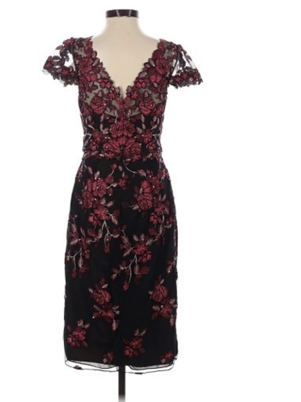 Marchesa Notte Floral Embroidered Cocktail Dress- Size 0 - Picture 2 of 13